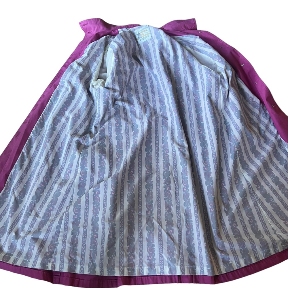 Vtg London Fog Trench Coat Made In The USA Womens Pink lined Long Coat Size 12 - Picture 7 of 14